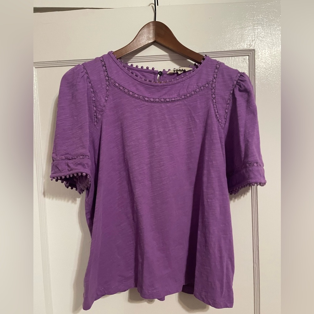 Boden Purple Short Sleeve Top